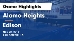 Alamo Heights  vs Edison  Game Highlights - Nov 22, 2016