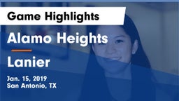 Alamo Heights  vs Lanier  Game Highlights - Jan. 15, 2019