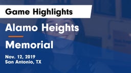 Alamo Heights  vs Memorial  Game Highlights - Nov. 12, 2019