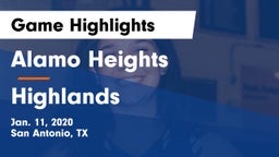 Alamo Heights  vs Highlands  Game Highlights - Jan. 11, 2020
