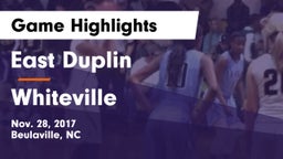 East Duplin  vs Whiteville Game Highlights - Nov. 28, 2017