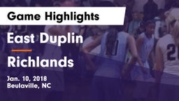East Duplin  vs Richlands  Game Highlights - Jan. 10, 2018