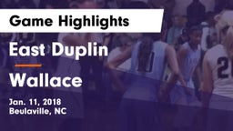 East Duplin  vs Wallace  Game Highlights - Jan. 11, 2018