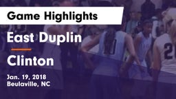 East Duplin  vs Clinton Game Highlights - Jan. 19, 2018