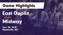 East Duplin  vs Midway Game Highlights - Jan. 20, 2018