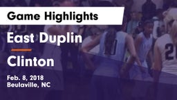 East Duplin  vs Clinton Game Highlights - Feb. 8, 2018
