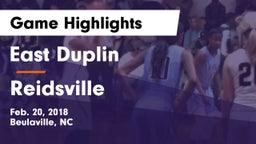 East Duplin  vs Reidsville  Game Highlights - Feb. 20, 2018