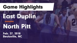 East Duplin  vs North Pitt Game Highlights - Feb. 27, 2018