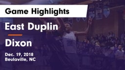 East Duplin  vs Dixon Game Highlights - Dec. 19, 2018
