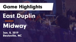 East Duplin  vs Midway Game Highlights - Jan. 8, 2019