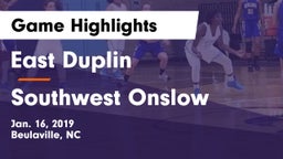 East Duplin  vs Southwest Onslow Game Highlights - Jan. 16, 2019