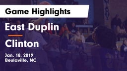 East Duplin  vs Clinton Game Highlights - Jan. 18, 2019