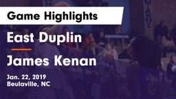 East Duplin  vs James Kenan  Game Highlights - Jan. 22, 2019