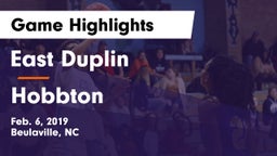 East Duplin  vs Hobbton Game Highlights - Feb. 6, 2019