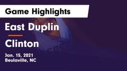East Duplin  vs Clinton  Game Highlights - Jan. 15, 2021