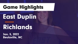 East Duplin  vs Richlands  Game Highlights - Jan. 5, 2022