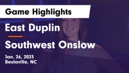 East Duplin  vs Southwest Onslow Game Highlights - Jan. 26, 2023