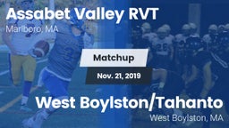 Matchup: Assabet Valley RVT vs. West Boylston/Tahanto  2019