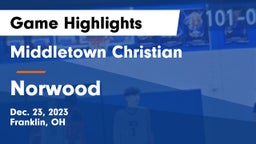 Middletown Christian  vs Norwood  Game Highlights - Dec. 23, 2023