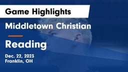 Middletown Christian  vs Reading  Game Highlights - Dec. 22, 2023