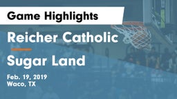 Reicher Catholic  vs Sugar Land Game Highlights - Feb. 19, 2019