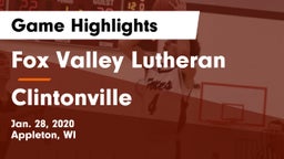 Fox Valley Lutheran  vs Clintonville  Game Highlights - Jan. 28, 2020