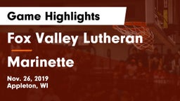 Fox Valley Lutheran  vs Marinette  Game Highlights - Nov. 26, 2019