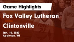 Fox Valley Lutheran  vs Clintonville  Game Highlights - Jan. 10, 2020