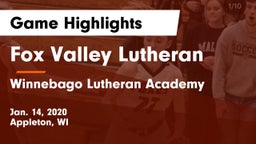 Fox Valley Lutheran  vs Winnebago Lutheran Academy  Game Highlights - Jan. 14, 2020