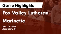 Fox Valley Lutheran  vs Marinette  Game Highlights - Jan. 23, 2020