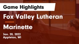 Fox Valley Lutheran  vs Marinette  Game Highlights - Jan. 20, 2022