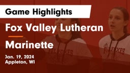 Fox Valley Lutheran  vs Marinette  Game Highlights - Jan. 19, 2024