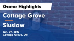 Cottage Grove  vs Siuslaw  Game Highlights - Jan. 29, 2022