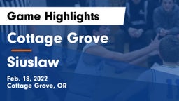 Cottage Grove  vs Siuslaw  Game Highlights - Feb. 18, 2022