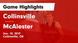 Collinsville  vs McAlester  Game Highlights - Jan. 10, 2019