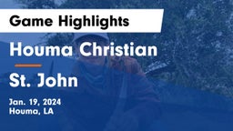 Houma Christian  vs St. John  Game Highlights - Jan. 19, 2024