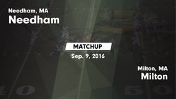 Matchup: Needham  vs. Milton  2016