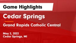 Cedar Springs  vs Grand Rapids Catholic Central  Game Highlights - May 2, 2022