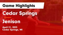 Cedar Springs  vs Jenison   Game Highlights - April 21, 2023