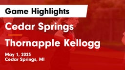 Cedar Springs  vs Thornapple Kellogg  Game Highlights - May 1, 2023
