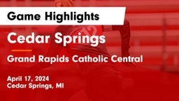 Cedar Springs  vs Grand Rapids Catholic Central  Game Highlights - April 17, 2024