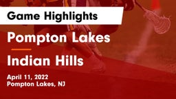 Pompton Lakes  vs Indian Hills  Game Highlights - April 11, 2022