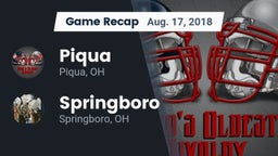 Recap: Piqua  vs. Springboro  2018