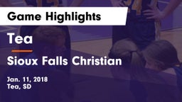 Tea  vs Sioux Falls Christian  Game Highlights - Jan. 11, 2018