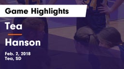 Tea  vs Hanson  Game Highlights - Feb. 2, 2018