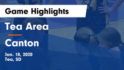 Tea Area  vs Canton  Game Highlights - Jan. 18, 2020