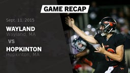 Recap: Wayland  vs. Hopkinton  2015