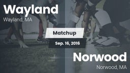 Matchup: Wayland  vs. Norwood  2016