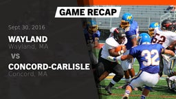 Recap: Wayland  vs. Concord-Carlisle  2016
