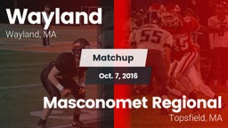 Matchup: Wayland  vs. Masconomet Regional  2016